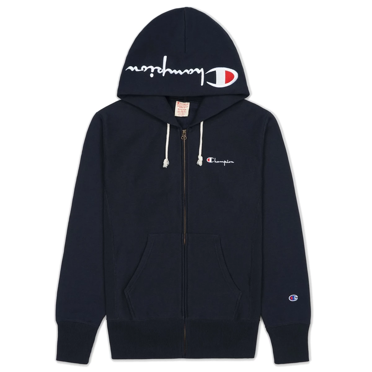 Hooded Full Zip Small Script Logo
