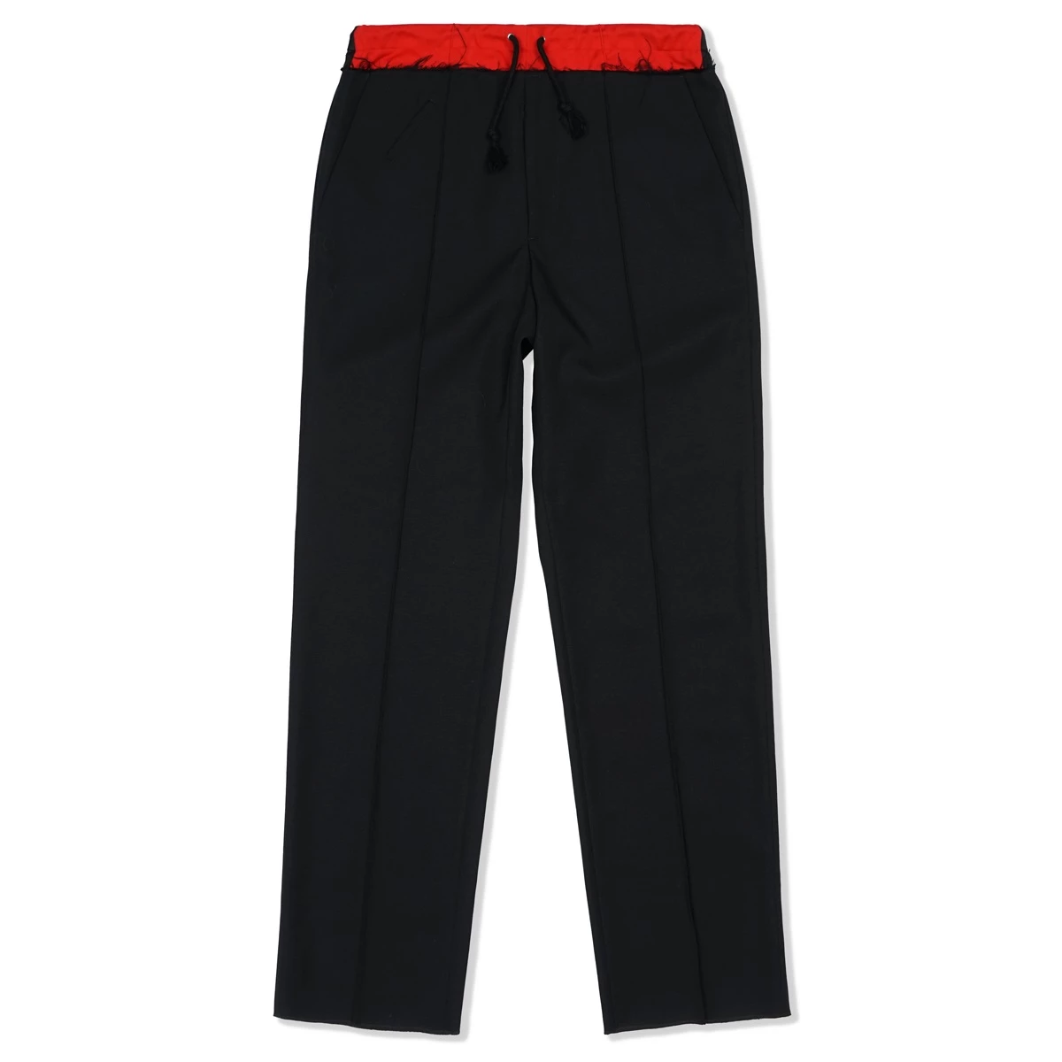 Wool Blend Contrast Waist Pants