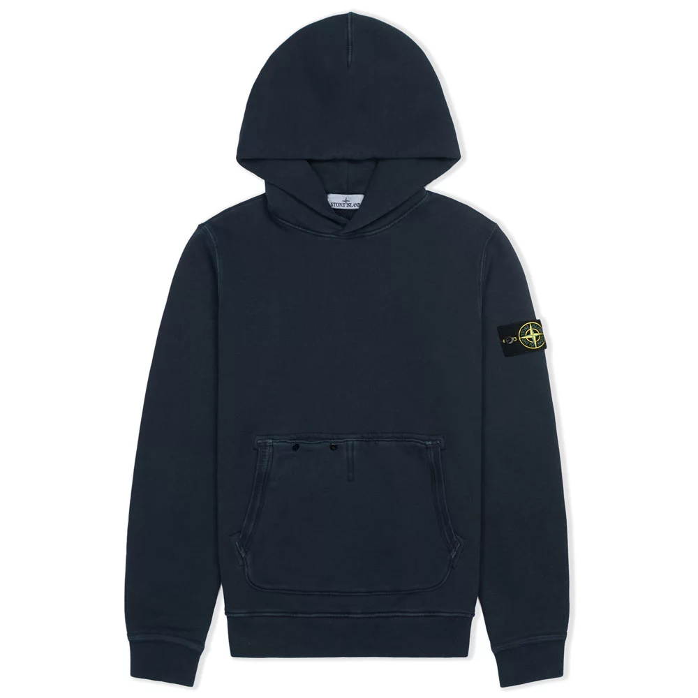 Organic Cotton Diagonal Fleece Old Effect Hoodie