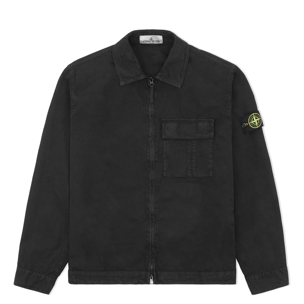 Brushed Organic Cotton Canvas Old Effect Overshirt